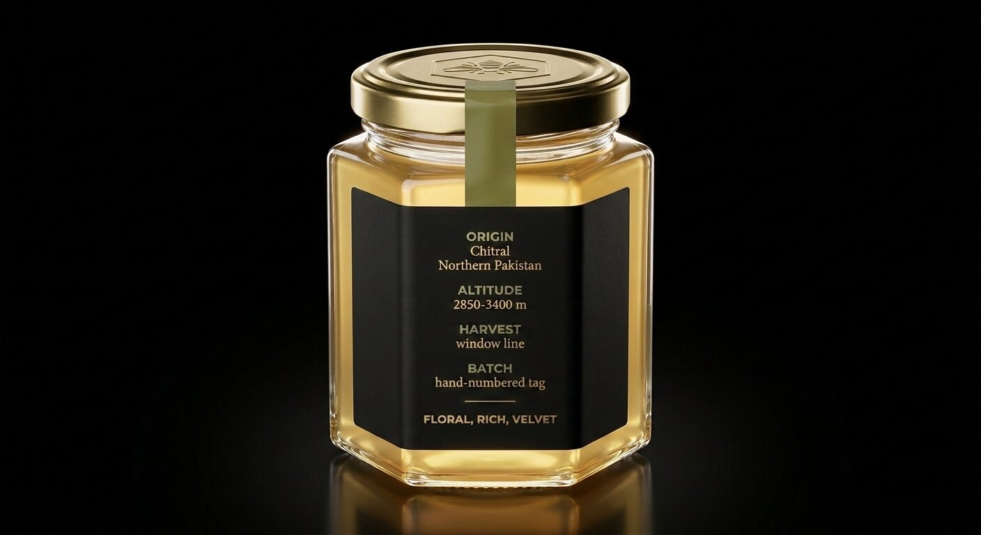 Zaytoon jar — back label, origin and batch